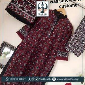 Traditonal Ajrak Cotton 3 PC suit