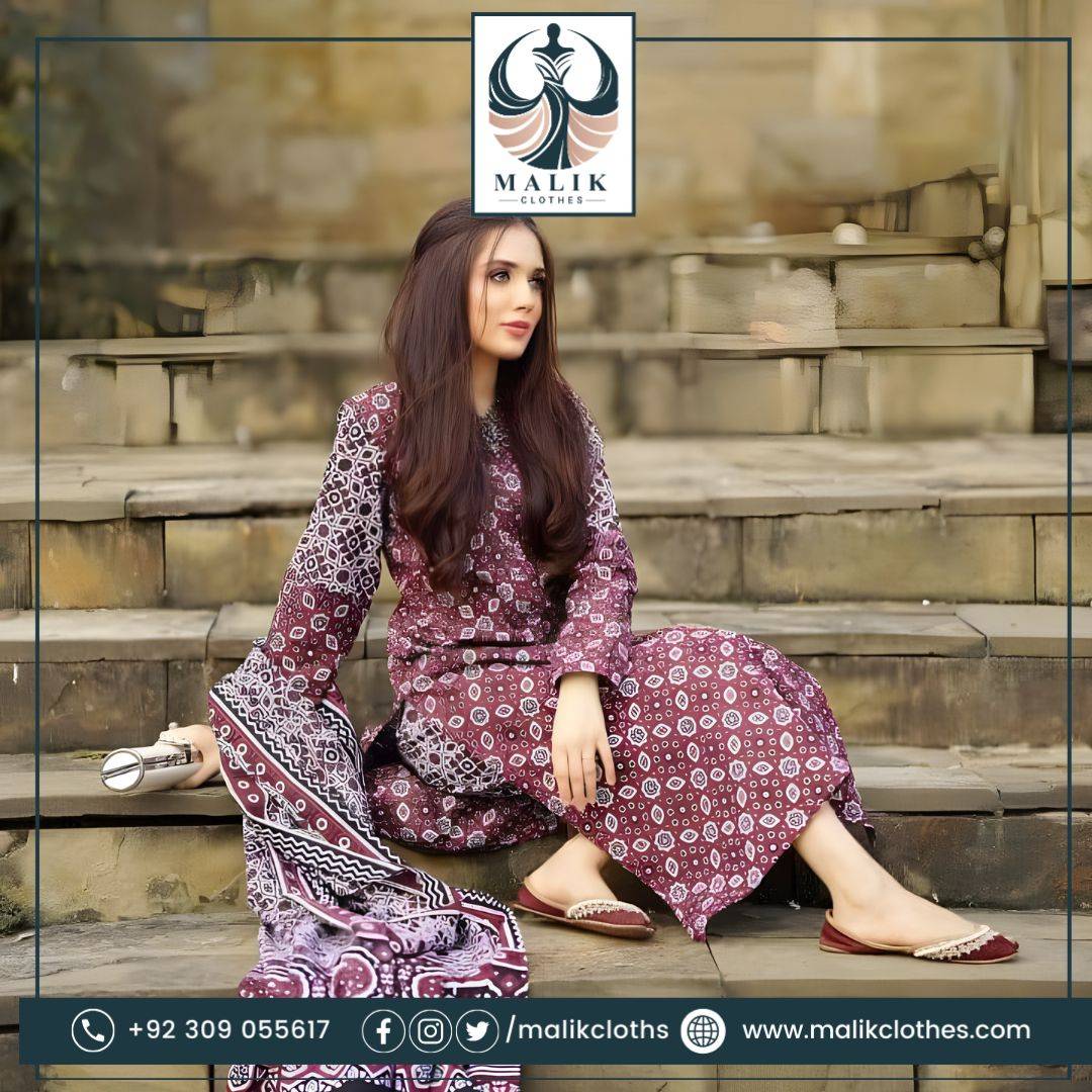 Traditonal Ajrak Cotton 3 PC suit